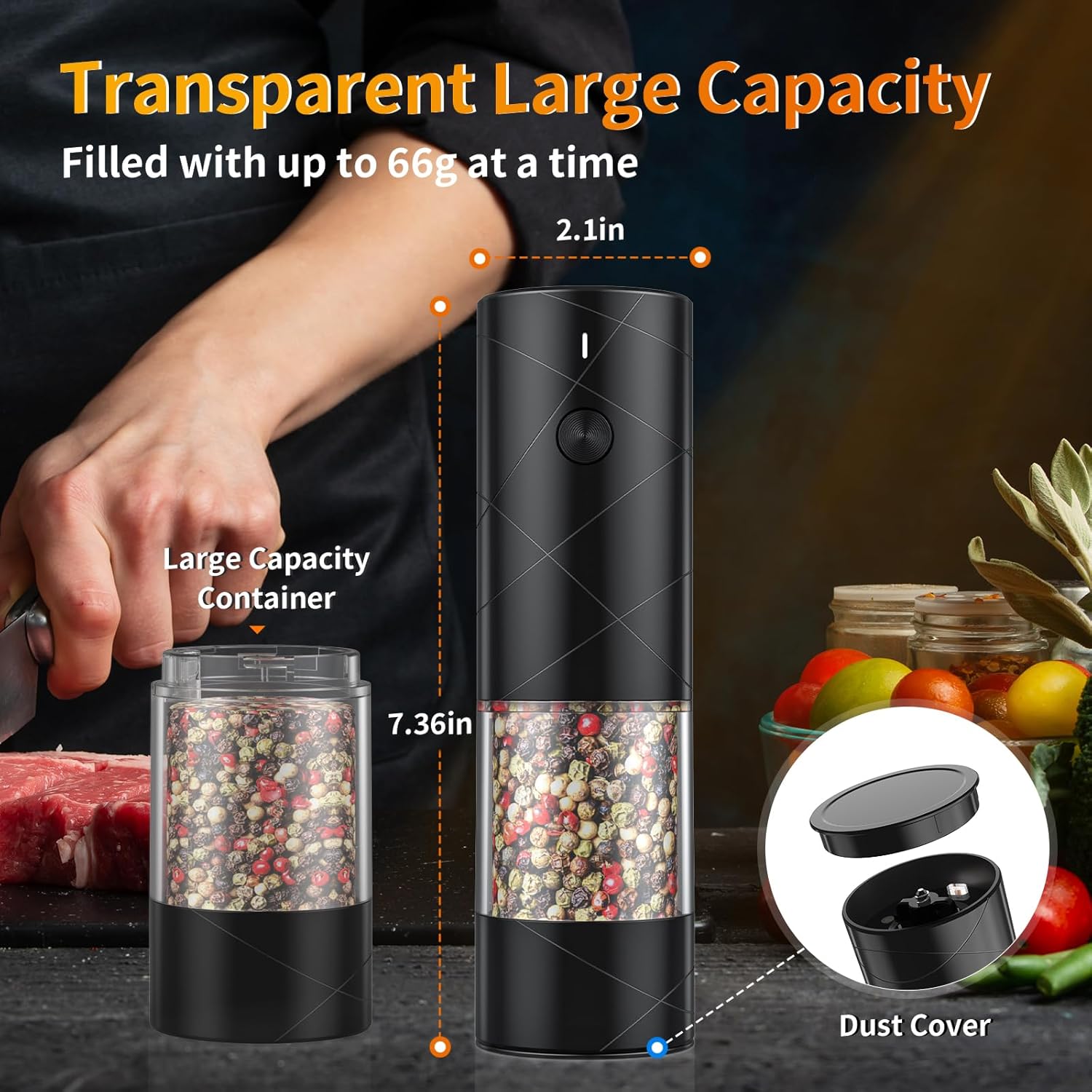 Electric Salt Pepper Grinder Set