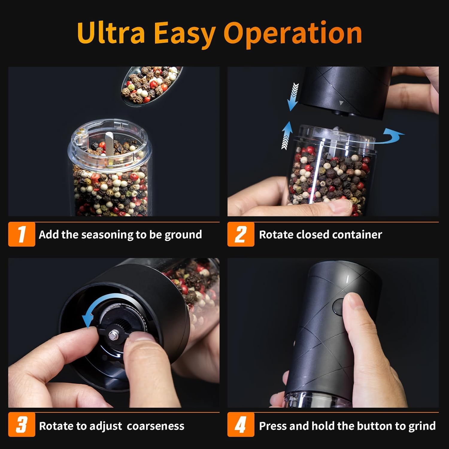 Electric Salt Pepper Grinder Set