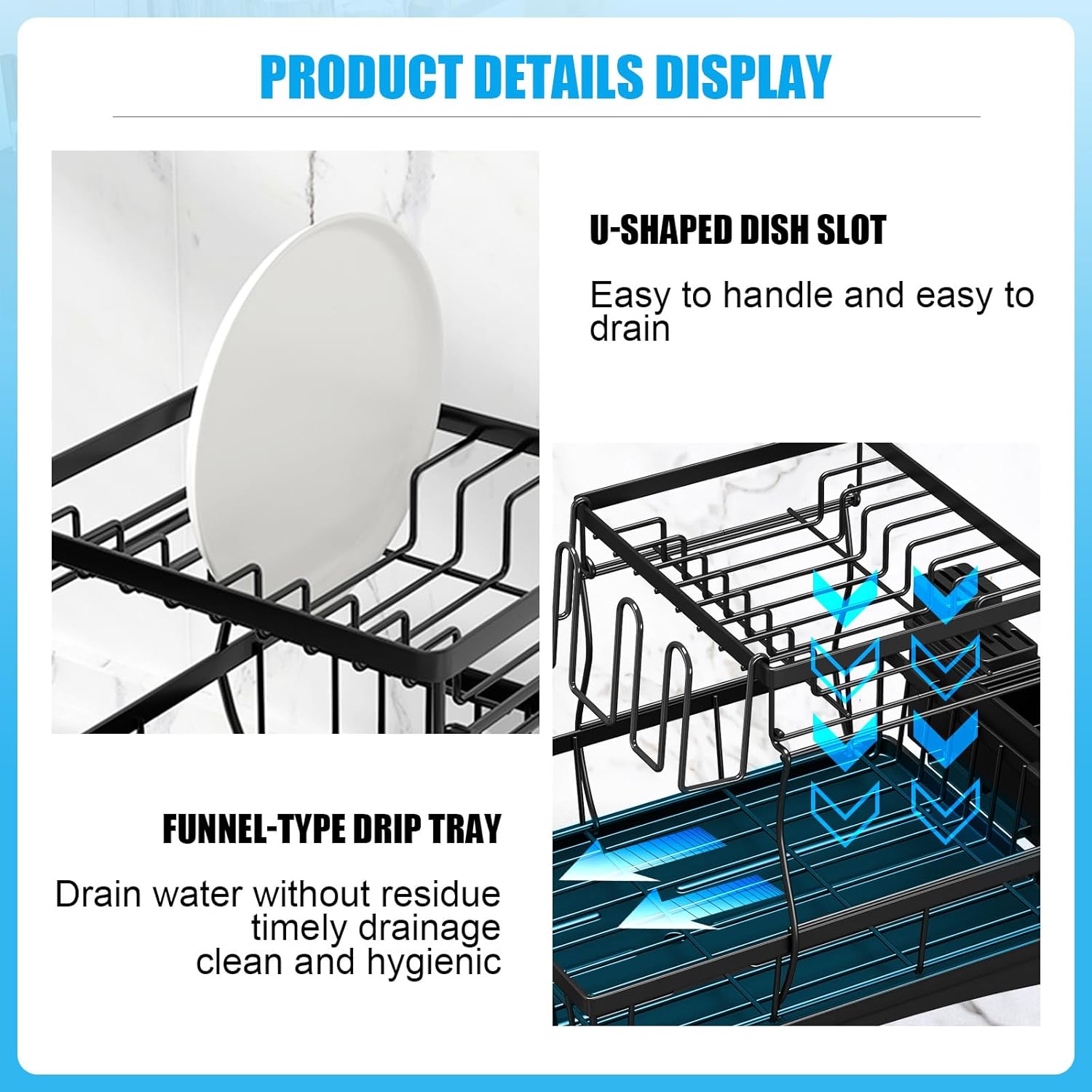 Large Two Tier Dish Drying Rack